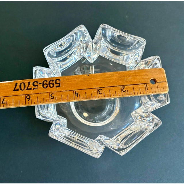 Vintage Orrefors Corona Bowl Made in Sweden, Signed Scandinavian Glass Decor 1970s – Crystal Art Glass – Mid Century Modern Decor For Sale - Image 9 of 9