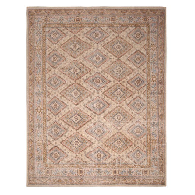 Textile Rug & Kilim’s Oversized Diamond Play Rug in Taupe, 14x20 For Sale - Image 7 of 7
