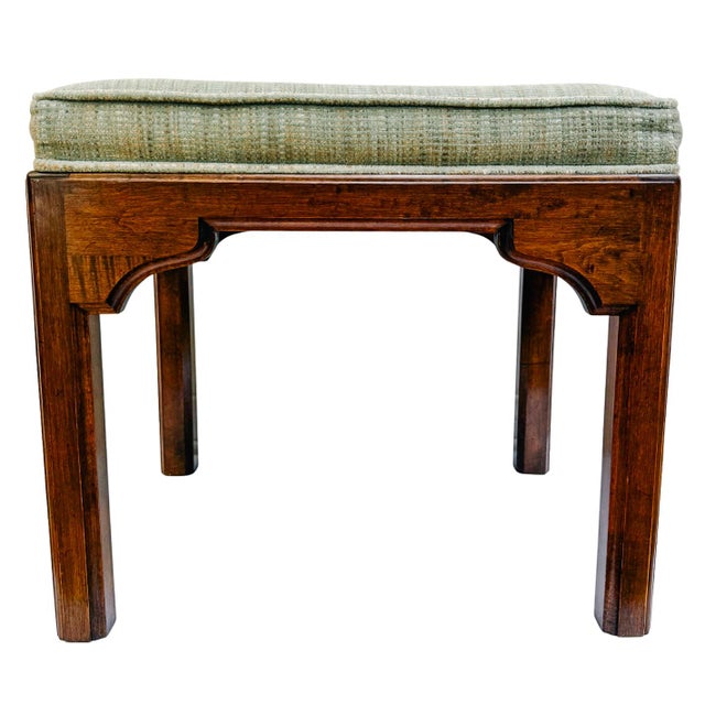 Wood Vintage Ethan Allen Chinese Chippendale Ming Style Ottomans - A Pair For Sale - Image 7 of 16