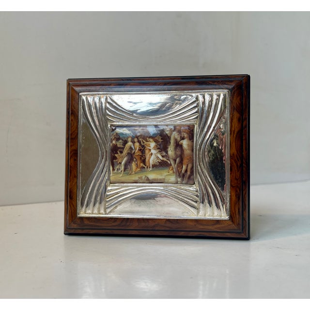 Vintage Spanish Jewelry Box in Sterling Silver and Porcelain by Lacado, 1970s For Sale - Image 3 of 9