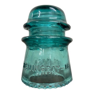 Vintage Hemingray 16 Aqua Teal Glass Insulator For Sale