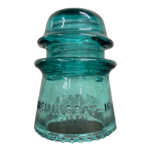 Vintage Hemingray 16 Aqua Teal Glass Insulator