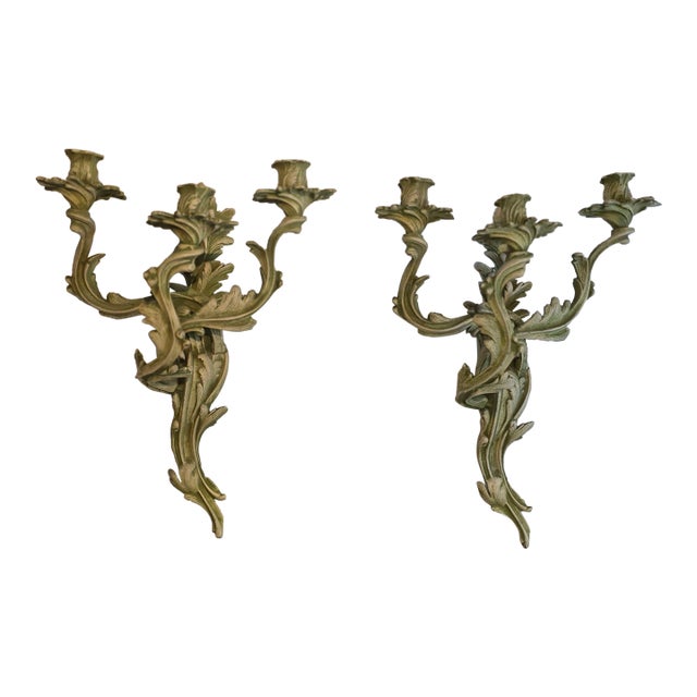 Wrought Iron Rococo Wall Sconces For Sale