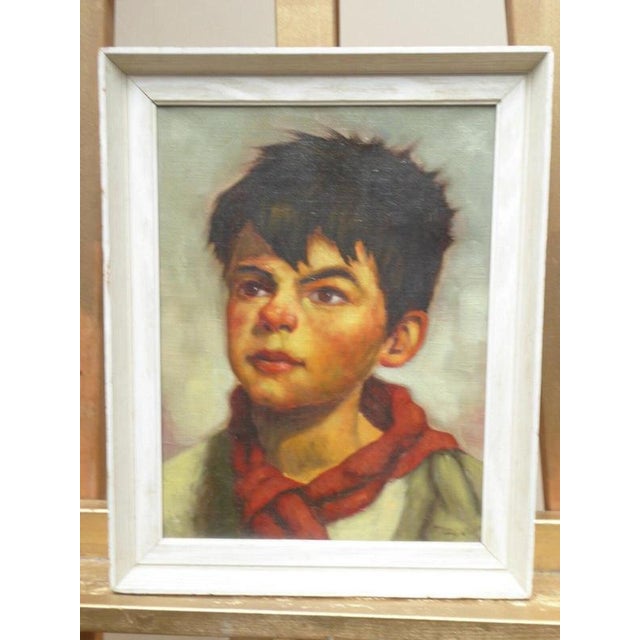Ruth Mayer, Portrait of a Young Boy, Oil on Canvas, Framed For Sale - Image 9 of 14