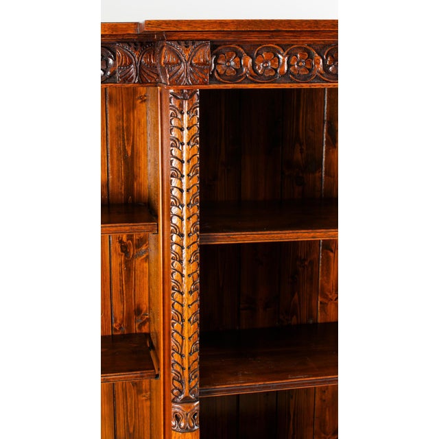 Antique Victorian Open Breakfront Bookcase, 1800s For Sale - Image 4 of 18