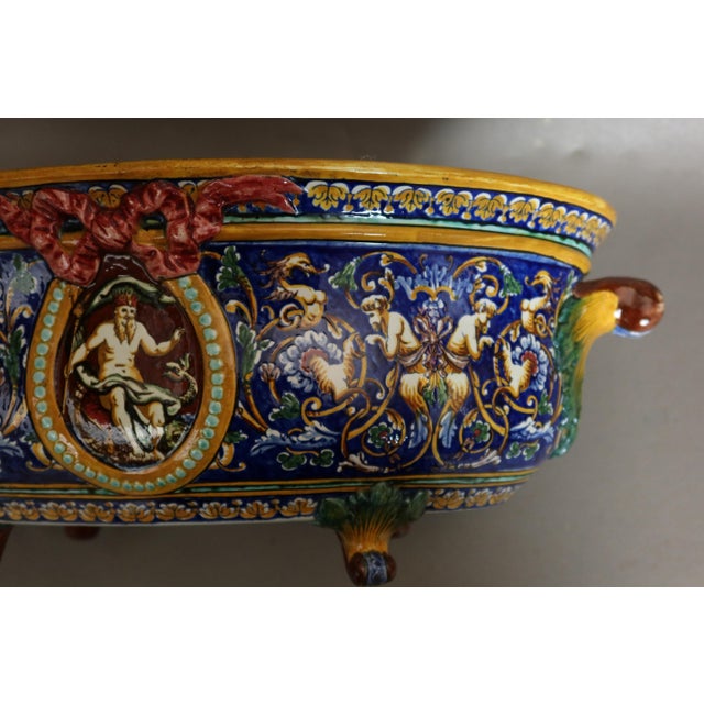 Ceramic Table Planter from Gien, 1890s For Sale - Image 7 of 10
