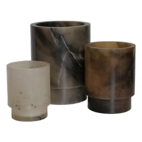 Michael Verheyden-T-Light Alabaster Tabac Small For Sale