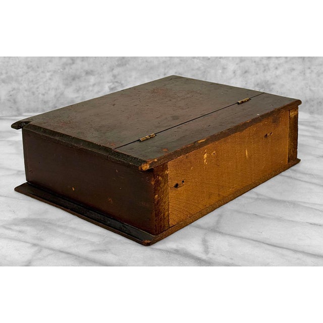 Antique Primitive Farmhouse Pine Flip Top Storage Dresser Box For Sale - Image 10 of 10