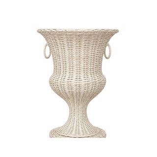 White Round Wicker Urn For Sale