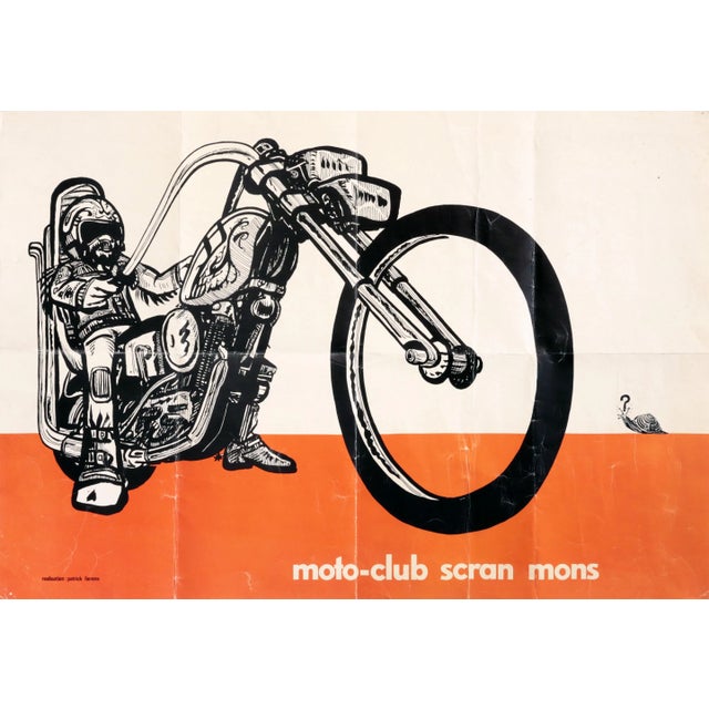 1970 Original French Motorcycle Racing Poster, Moto-Club Scran For Sale - Image 6 of 6