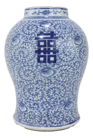Chinese Mid-Qing Blue and White Porcelain Ginger Jar