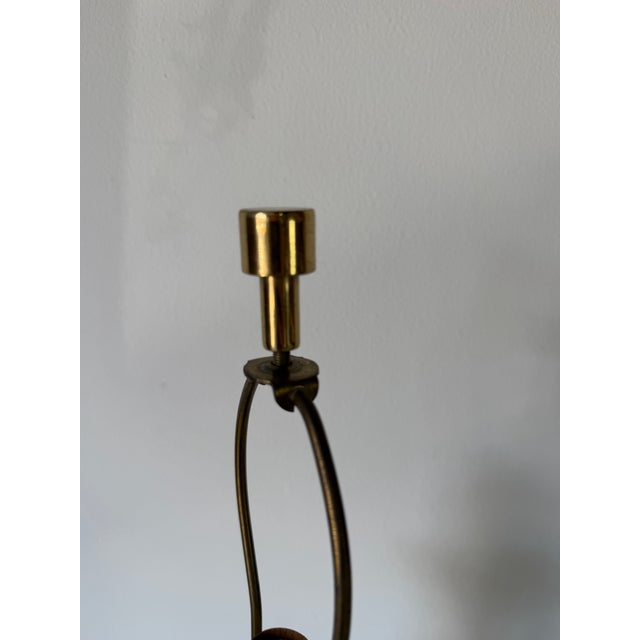 1980s Vintage Postmodern Frederick Cooper Brass & Lucite Table Lamp For Sale - Image 9 of 12