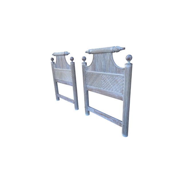 These original mid 20th century headboards are made of bamboo, adding a unique and stylish touch to any bedroom. With a...