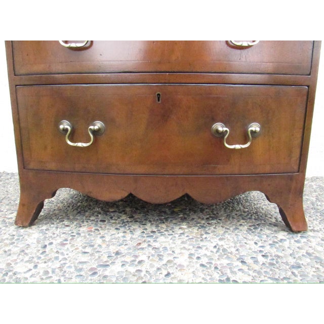 1920s Small Scale English Mahogany Bow Front Dresser For Sale - Image 5 of 18