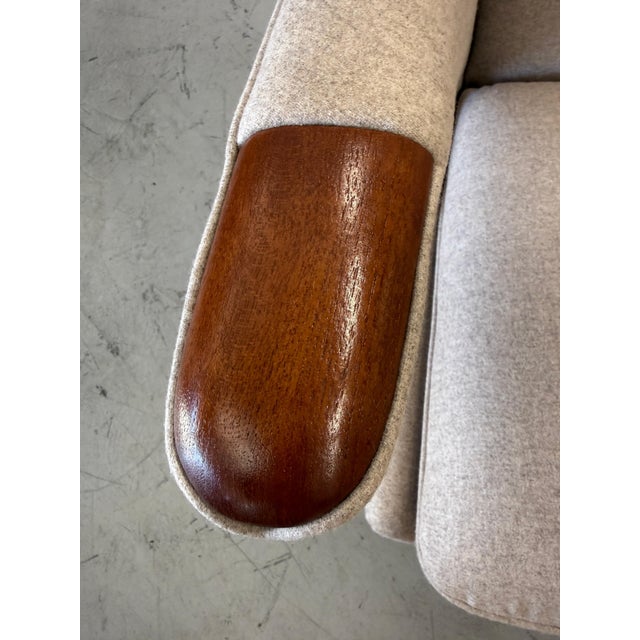 1960’s Hans Wegner Papa Bear Chair and Ottoman by AP Stolen Reupholstered For Sale - Image 12 of 18