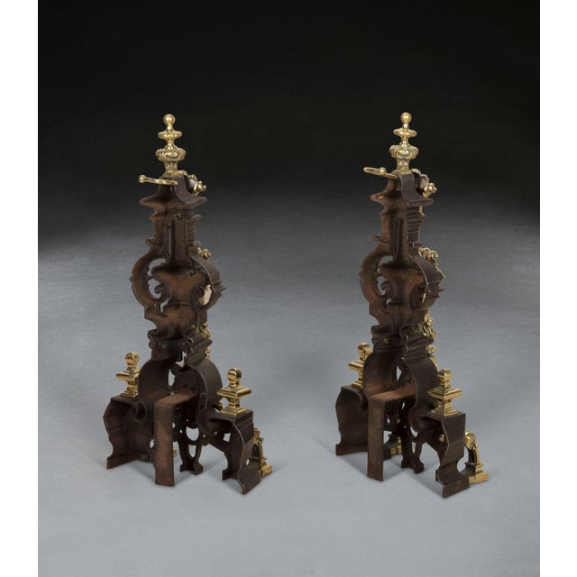 Cast Iron Andirons or Firedogs, 1860, Set of 2 For Sale - Image 6 of 7