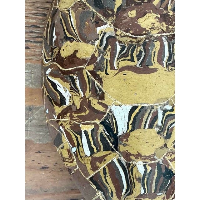 Vintage Italian Scagliola Gilt Tipped Pigmented Plaster Turtle Shell For Sale - Image 11 of 12