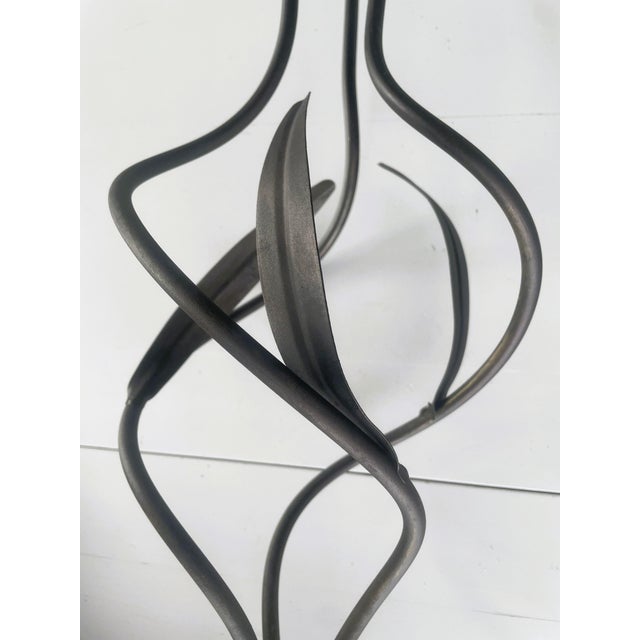 Black Large Floor Candleholder in Metal, 1950s For Sale - Image 8 of 18