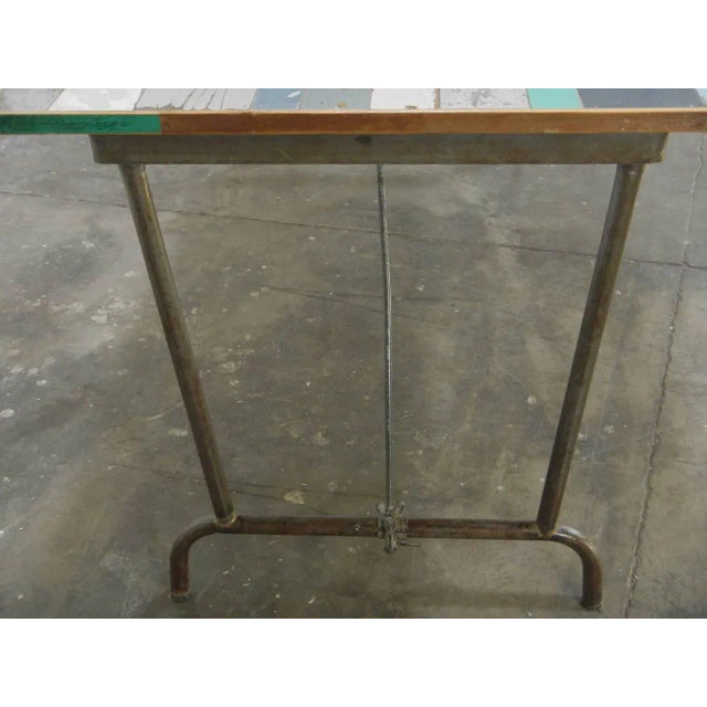 Industrial Folding Table with Patchwork Plane, 1970s For Sale - Image 3 of 6
