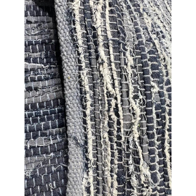 Gray Pasargad N Y Genuine Indo Denim Reversible Hand Woven Rug - 10′ × 14′ For Sale - Image 8 of 12