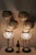 Vintage Mid Century Modern Woven Spun Fiberglass Triple Shade Table Lamp - Pair For Sale - Image 4 of 18