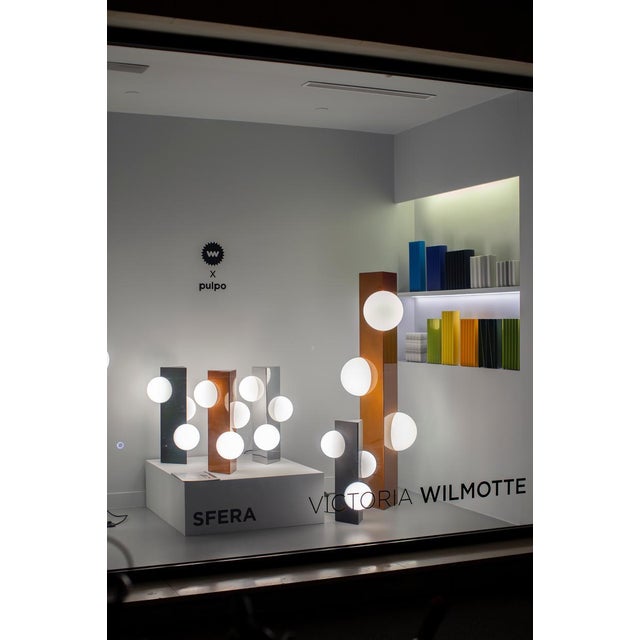 High Sfera Orange Glaze Lamp from Pulpo For Sale - Image 11 of 18