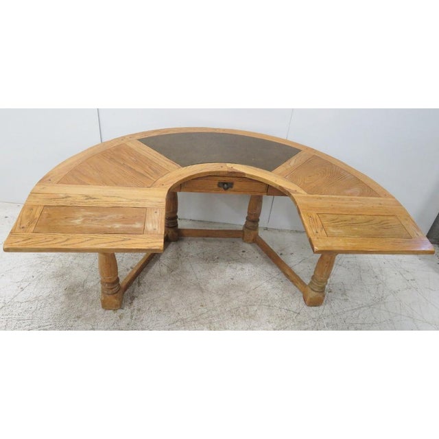 Distressed Country Oak Half Round Desk Chairish