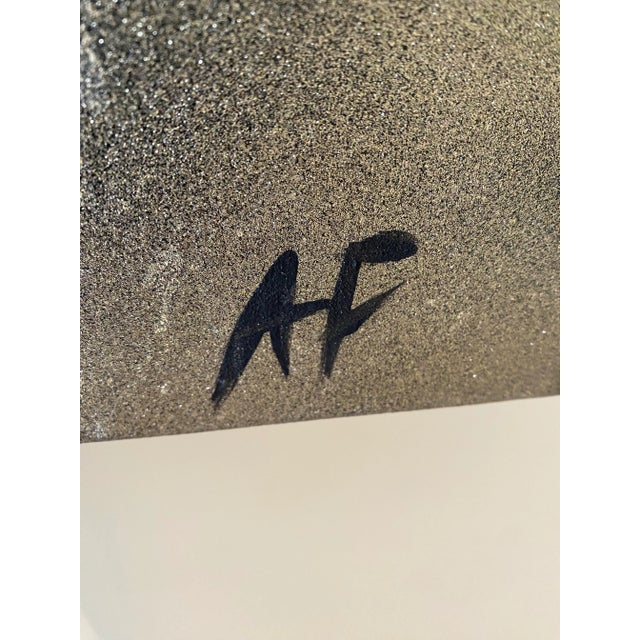 Tan Vintage 1990s Mixed Media Painting Nude Female Silhouette Signed by Artist For Sale - Image 8 of 10