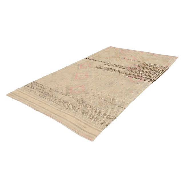 Traditional Mid 20th Century Decorative Vintage Embroidered Kilim Rug For Sale - Image 3 of 7