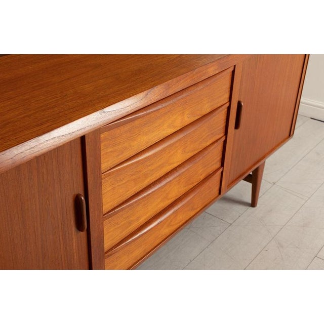 Mid-Century Danish Teak Sideboard with Tambour Doors by K.B. Simonsen for Faarup Mobelfabrik, 1960s For Sale - Image 4 of 11