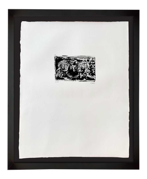 Henry Moore Hand Signed Lithograph Original, "Two Heads"