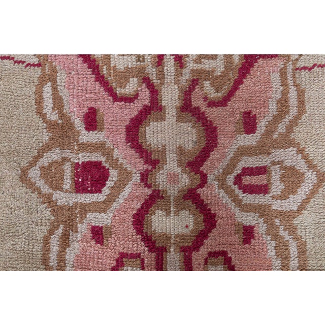 Tribal Turkish Antique Medallion Taupe Rug - c. 1880 Pomegranate Design For Sale - Image 3 of 9