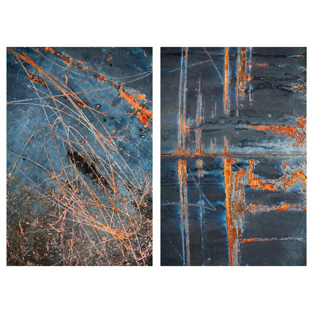 Contemporary Industrial Art Prints, Pair of Abstract Fine Art Photography Prints, Set of Two 24 X 36" Rust Artworks For Sale - Image 9 of 9