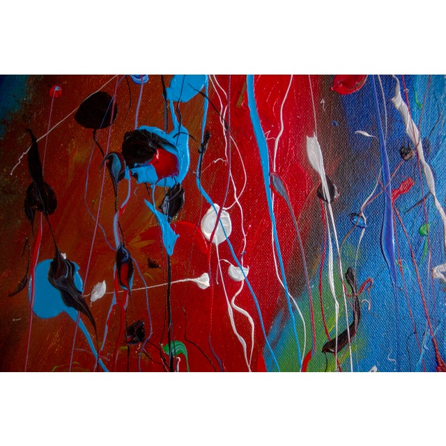 “Orange Blossom – Abstract Expressionism” 48 X 24 In., Acrylics on Canvas (2021) For Sale - Image 9 of 11