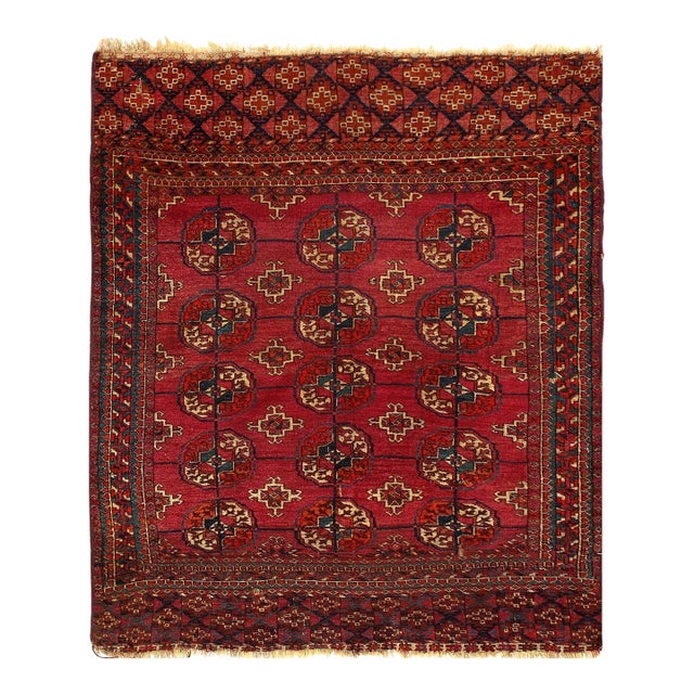 Fine Hand Knotted Antique Turkaman For Sale