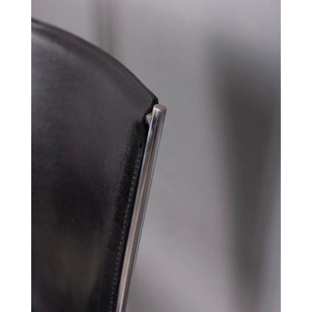 Metal Vintage Leather Chairs by Segis Italia, 1990s, Set of 2 For Sale - Image 7 of 12