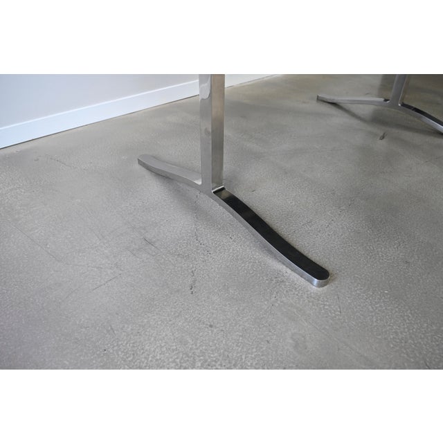 Carrara Marble Dining Table With Stainless Steel Base by Nicos Zographos For Sale In Detroit - Image 6 of 12
