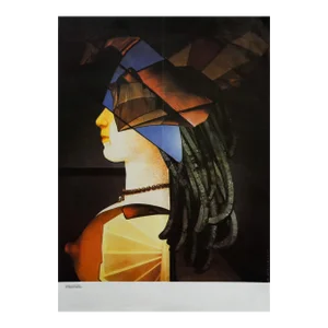 1980 Polish Poster, Collectione Projekt -Cieslewicz (Profile of a Woman, Stained-Glass)