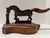 Brown Antique Horse Formed Tobacco Cutter With Wooden Handle and Base For Sale - Image 8 of 9