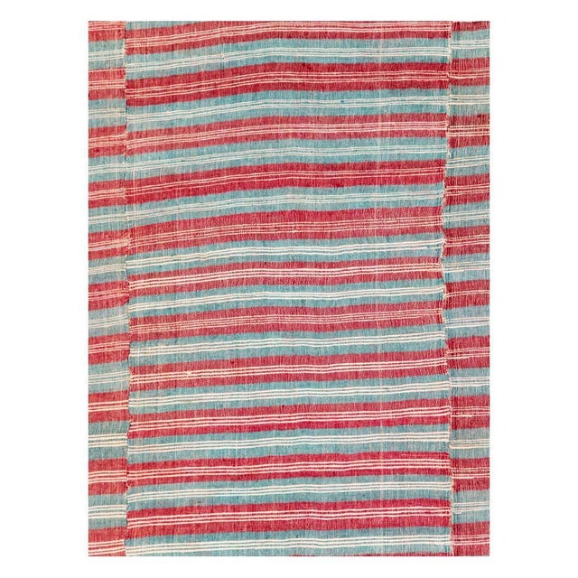 A vintage Turkish flat-weave Kilim accent rug handmade during the mid-20th century. Measures: 6' 6" x 9' 10".