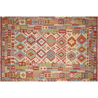 Contemporary Afghan Maimana Kilim Rug For Sale