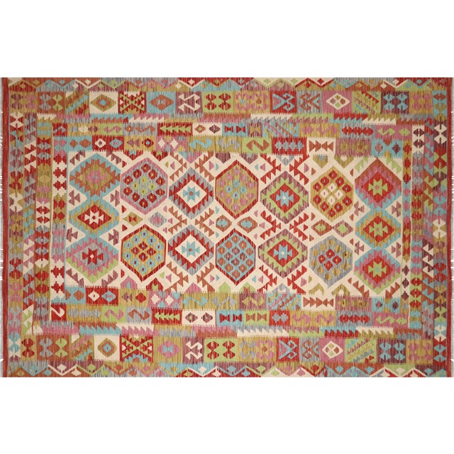 Contemporary Afghan Maimana Kilim Rug For Sale