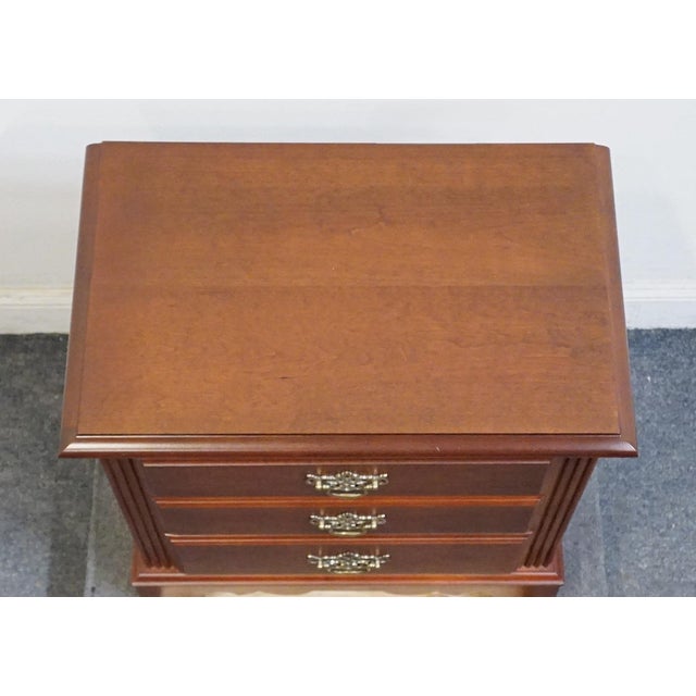 Late 20th Century Broyhill Furniture Cherry Early American Traditional Style 24" Two Drawer Nightstand 234-6597-92 For Sale - Image 5 of 13