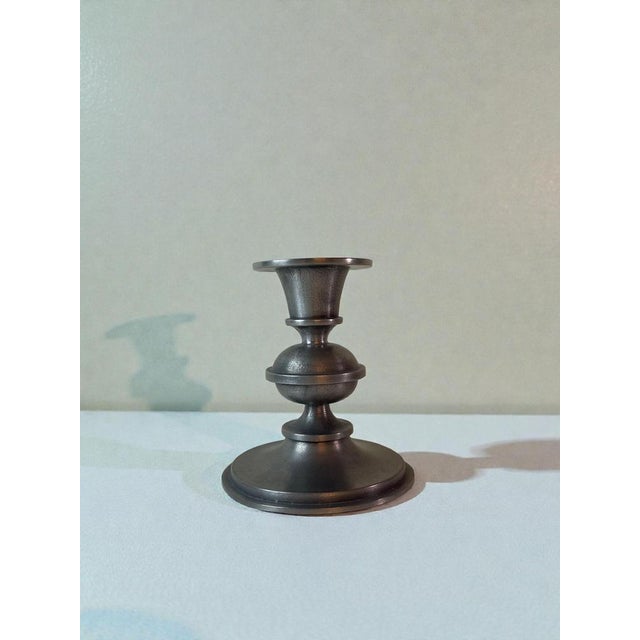 Swedish Pewter Candlesticks by Edvin Ollers for Schreuder & Olsson, 1938, Set of 4 For Sale - Image 9 of 15