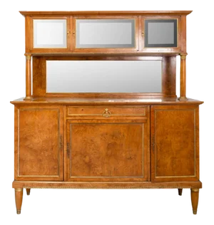 Antique Empire Style Mirrored Display Buffet in Beveled Glass, France, Early 20th Century