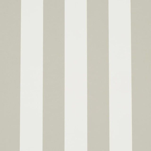 SAMPLE - Schumacher Emma Stripe Wallpaper In Stone For Sale