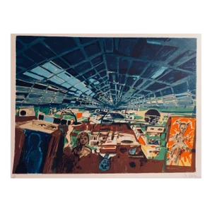 1980s John Hultberg Greenhouse Hand Signed Numbered Art