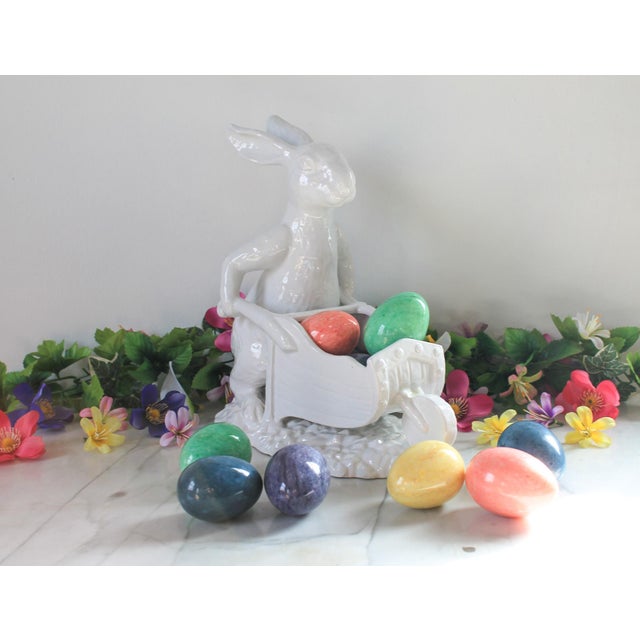 Farmhouse Vintage White Porcelain Bunny Rabbit Figurine For Sale - Image 3 of 11