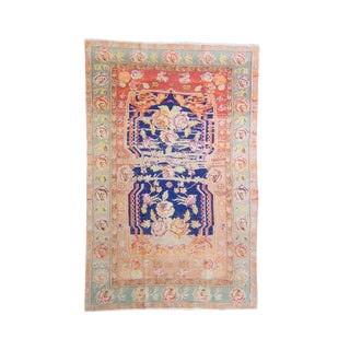 House of Séance - 1960s Vintage Caucasian Soumak Floral Wool Handwoven Rug - 4’7” X 7’2”6 For Sale