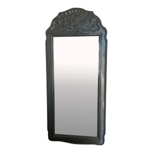 Vintage Painted Gray Oblong Mirror